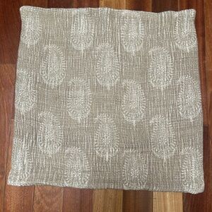 Pottery Barn 20x20 Pillow Cover. Tan & Ivory w/ linen back